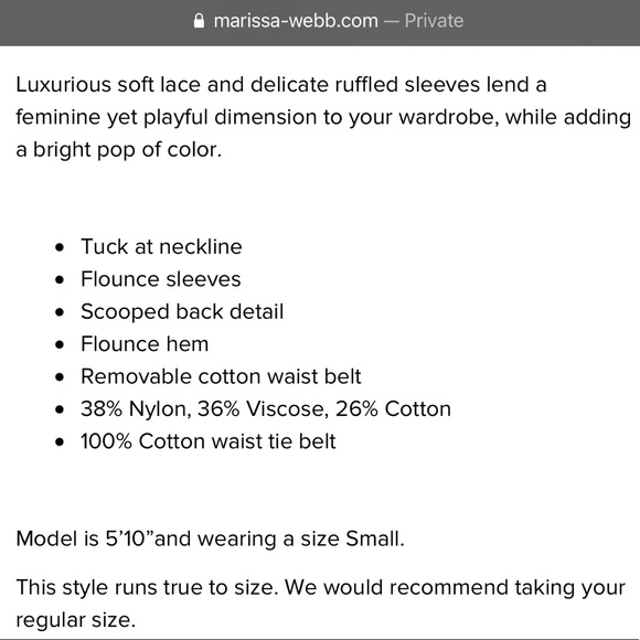 NWT- Marissa Webb Lace Top - Picture 9 of 10